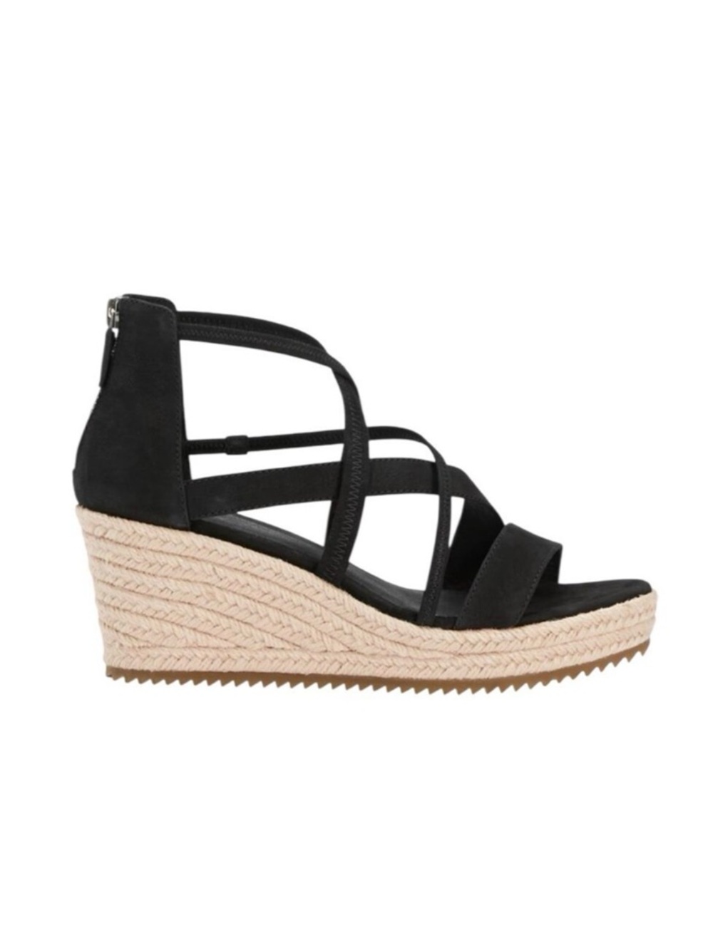 Eileen Fisher Wanda Tumbled Nubuck Wedge Espadrille NEW